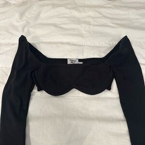 Princess Polly Becca Ribbed Cropped Long Sleeve Top